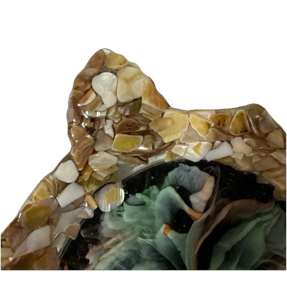 Epoxy Resin Turtle Jewelry Or Trinket Holder With Shells And  Bloom In Center - Picture 9 of 14